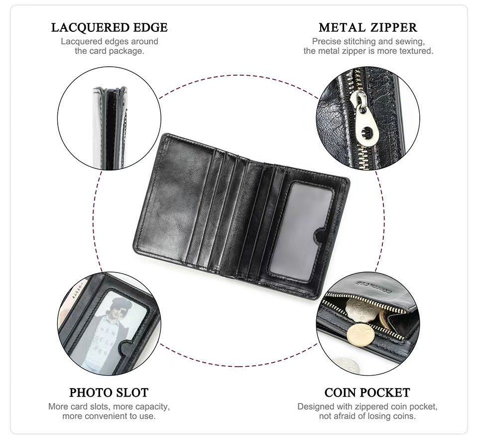 Ultra-thin multifunctional short women's wallets rfid