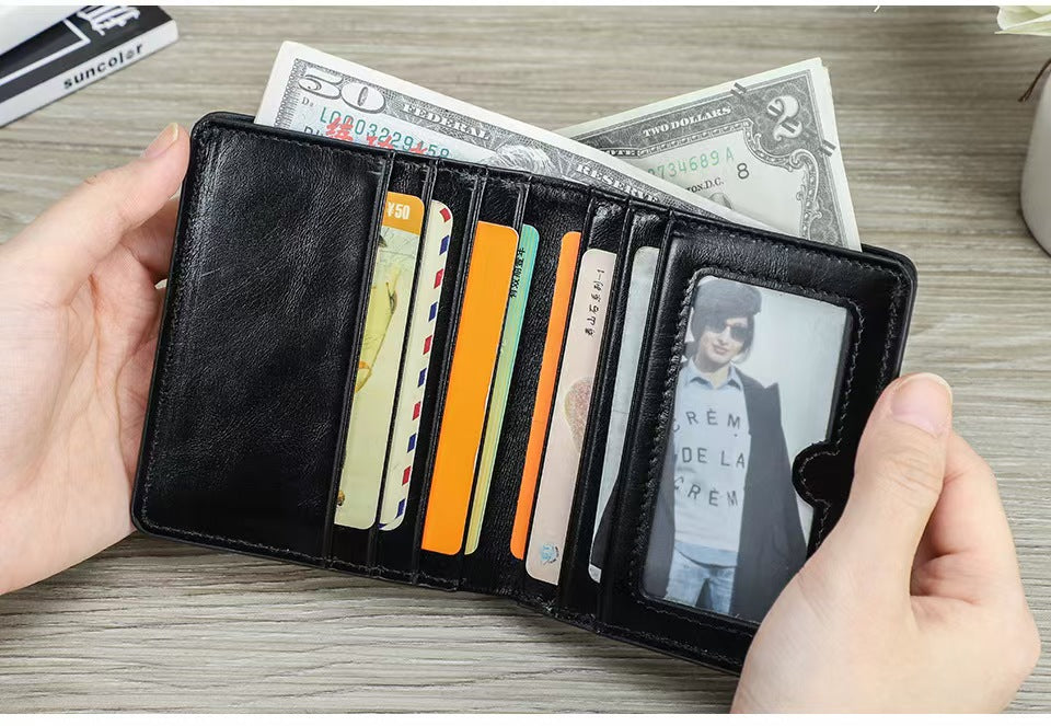 Ultra-thin multifunctional short women's wallets rfid