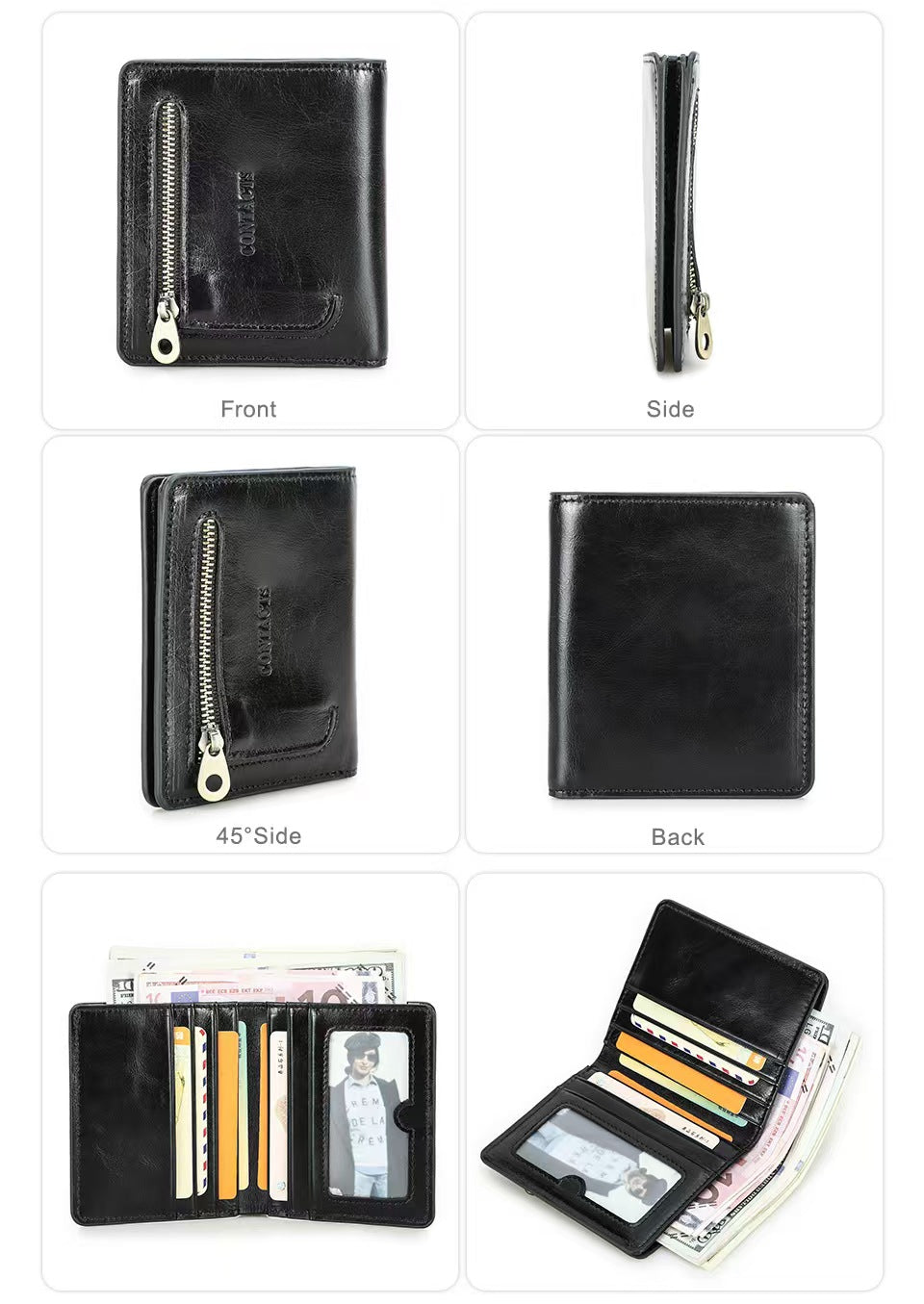 Ultra-thin multifunctional short women's wallets rfid