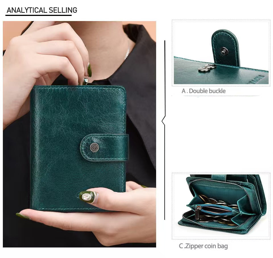 Buckle Multi-card Women's Clutch rfid wallet