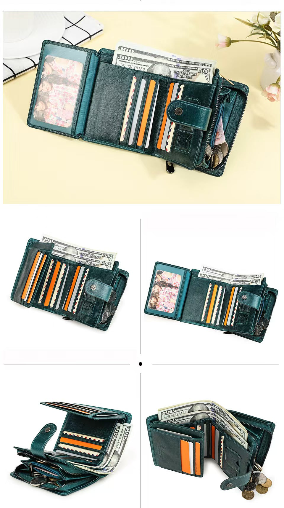 Buckle Multi-card Women's Clutch rfid wallet