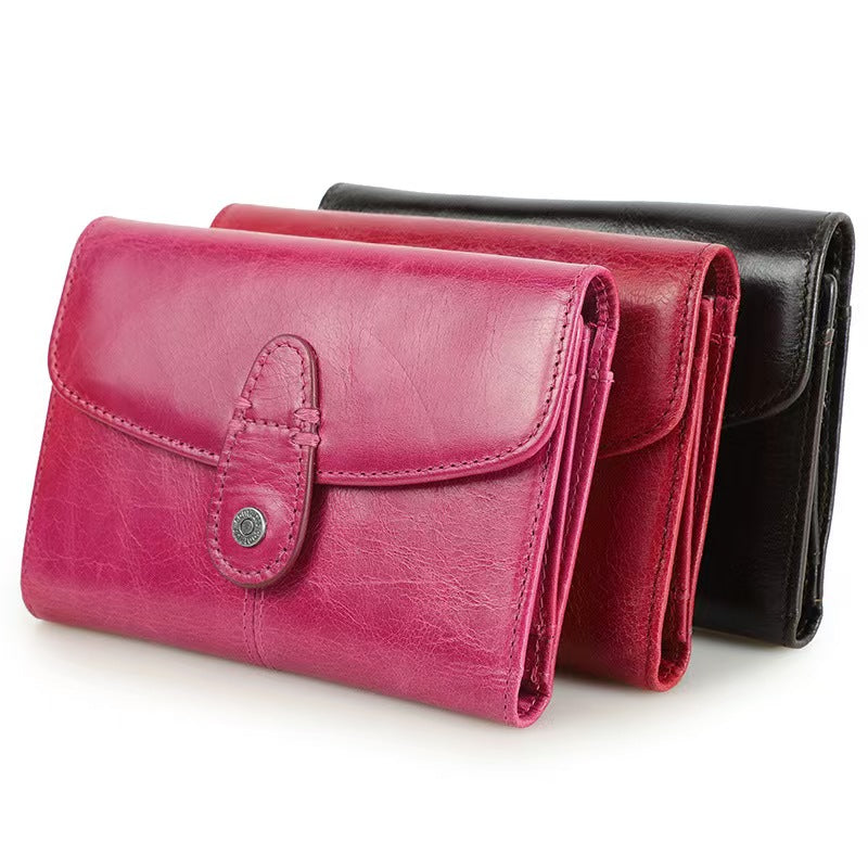 Top grain cowhide fashion wallet rfid wallets