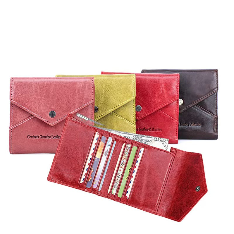 Casual short envelope bag rfid protection wallet