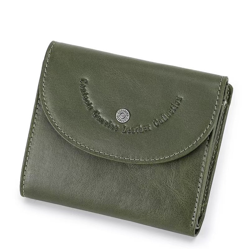 Solid color small rfid wallet women