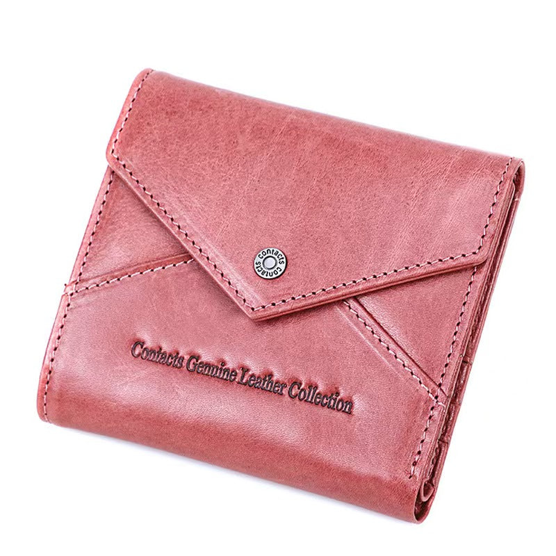 Casual short envelope bag rfid protection wallet