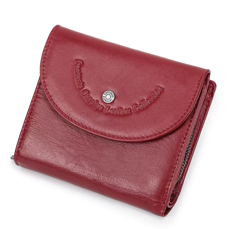 Solid color small rfid wallet women