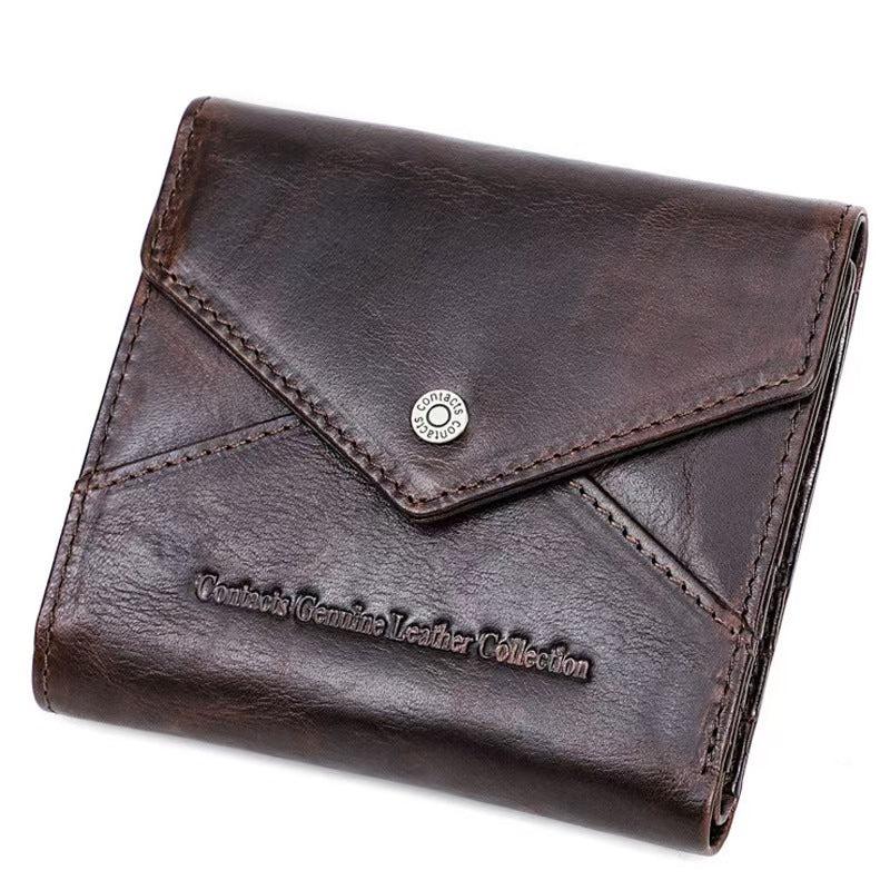 Casual short envelope bag rfid protection wallet