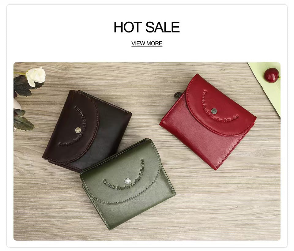 Solid color small rfid wallet women