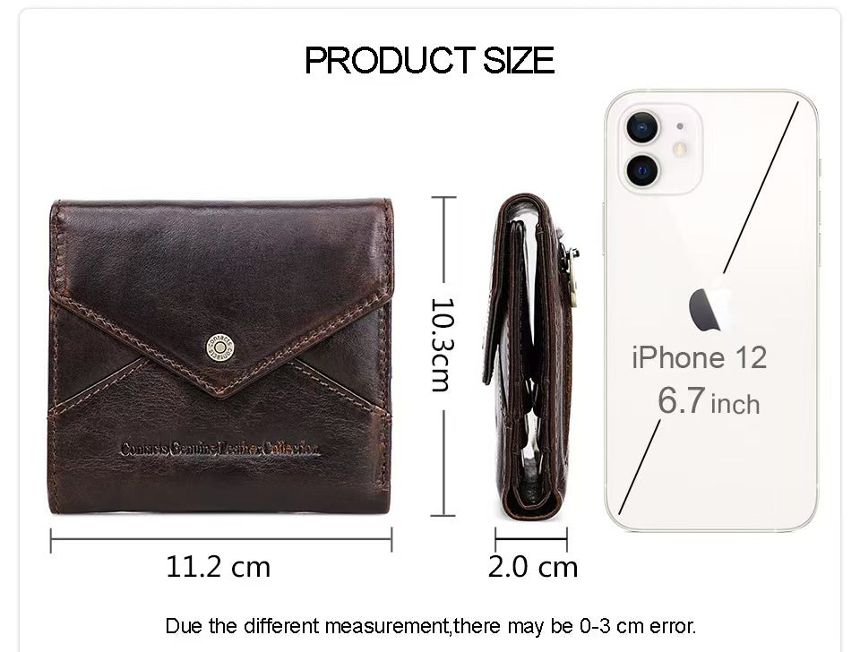 Casual short envelope bag rfid protection wallet