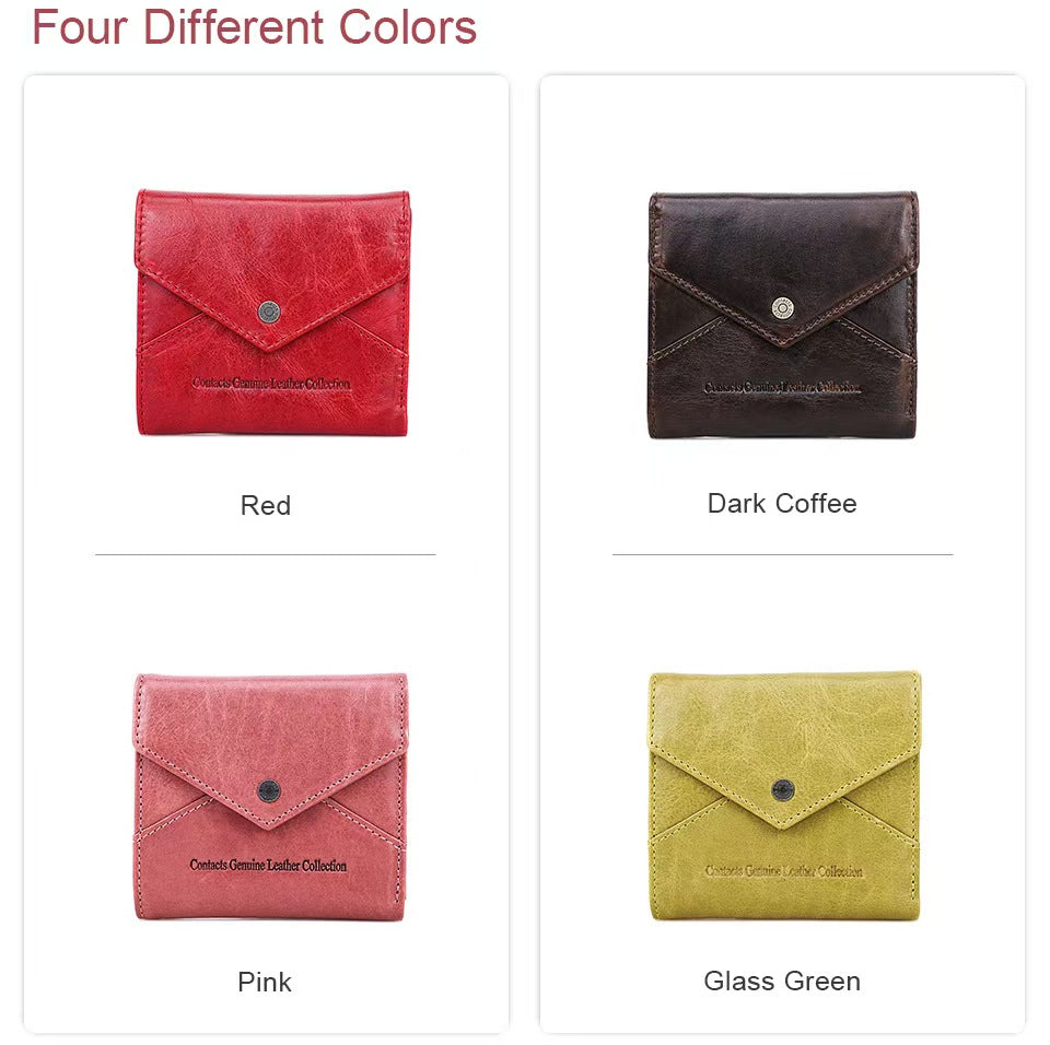 Casual short envelope bag rfid protection wallet