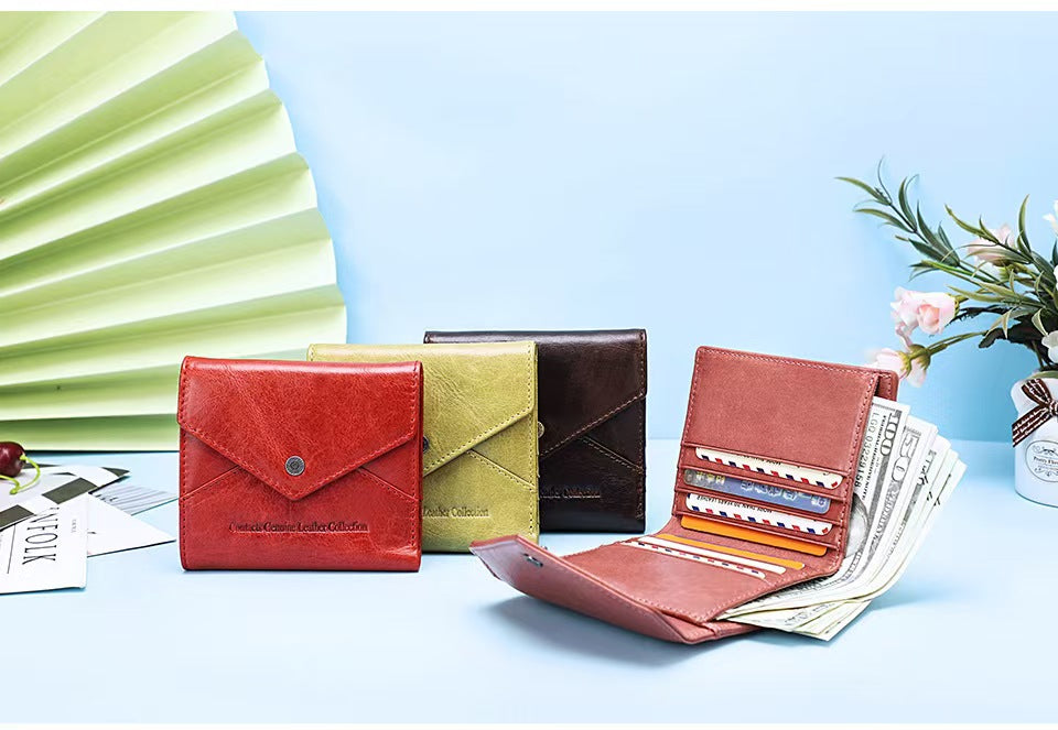 Casual short envelope bag rfid protection wallet