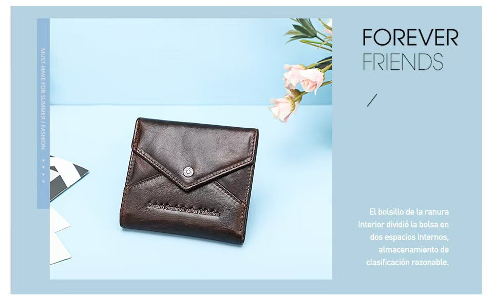 Casual short envelope bag rfid protection wallet