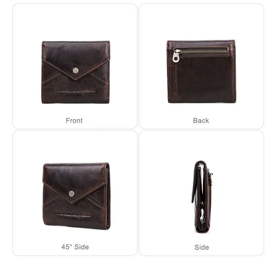 Casual short envelope bag rfid protection wallet