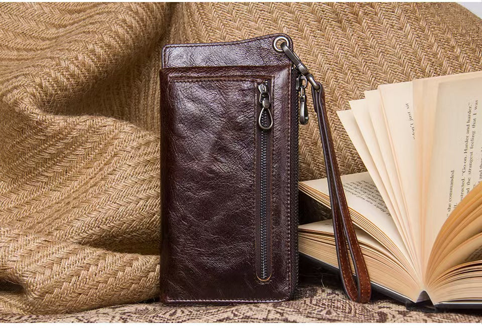 men's multifunctional anti-theft brush rfid wallets