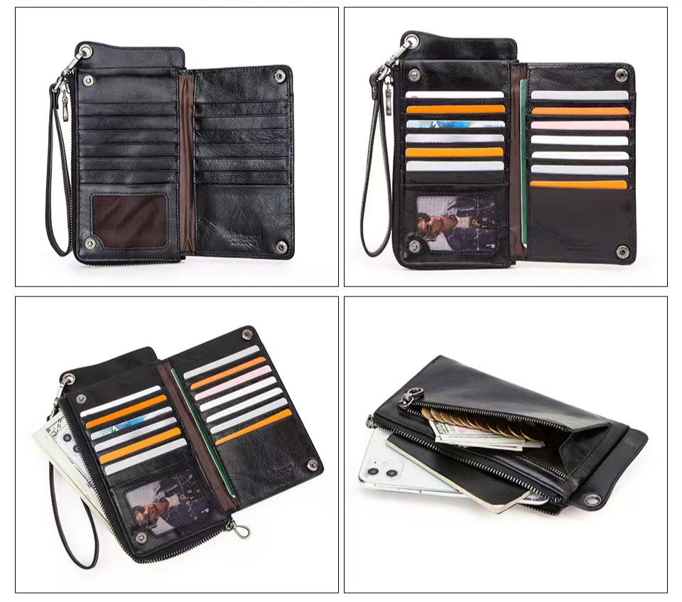 men's multifunctional anti-theft brush rfid wallets