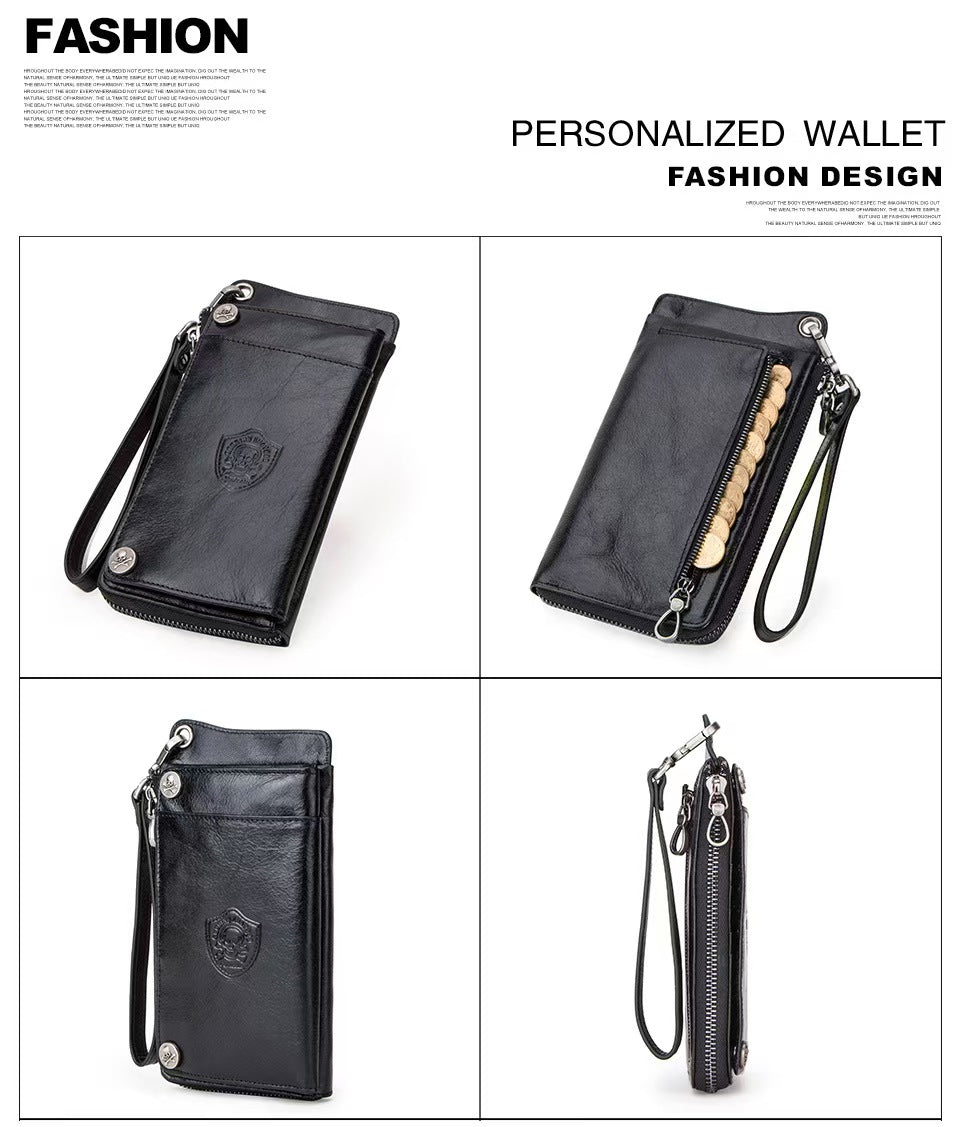 men's multifunctional anti-theft brush rfid wallets