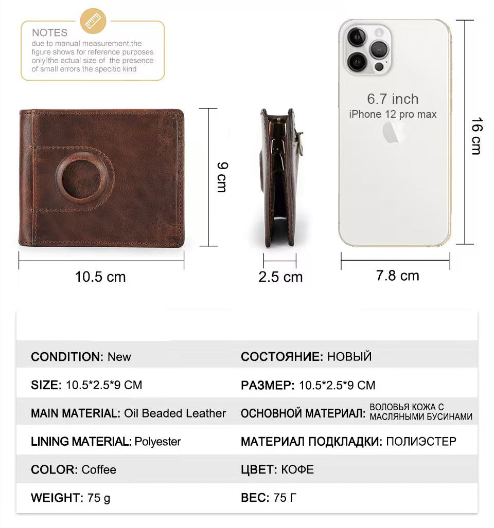 With Airtag slot rfid slim minimalist wallet