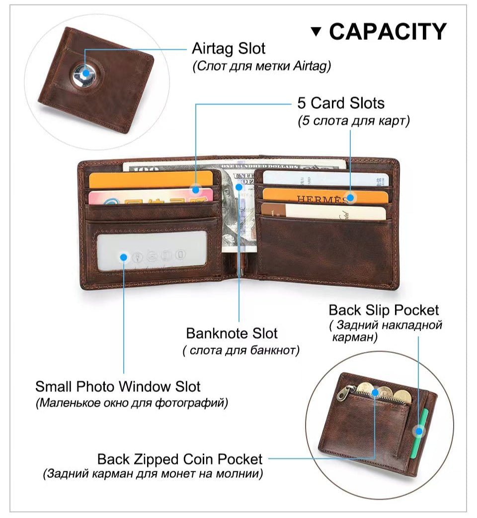 With Airtag slot rfid slim minimalist wallet