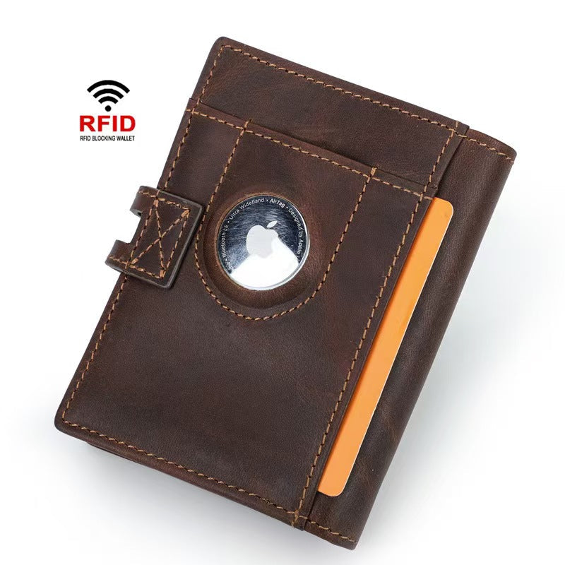 Automatic card holder with Airtag slot rfid protection wallet