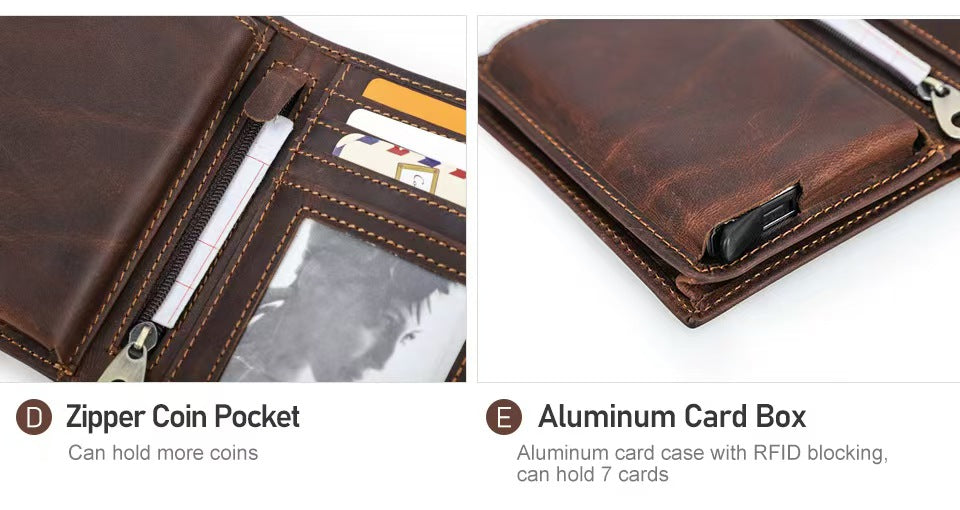 Automatic card holder with Airtag slot rfid protection wallet