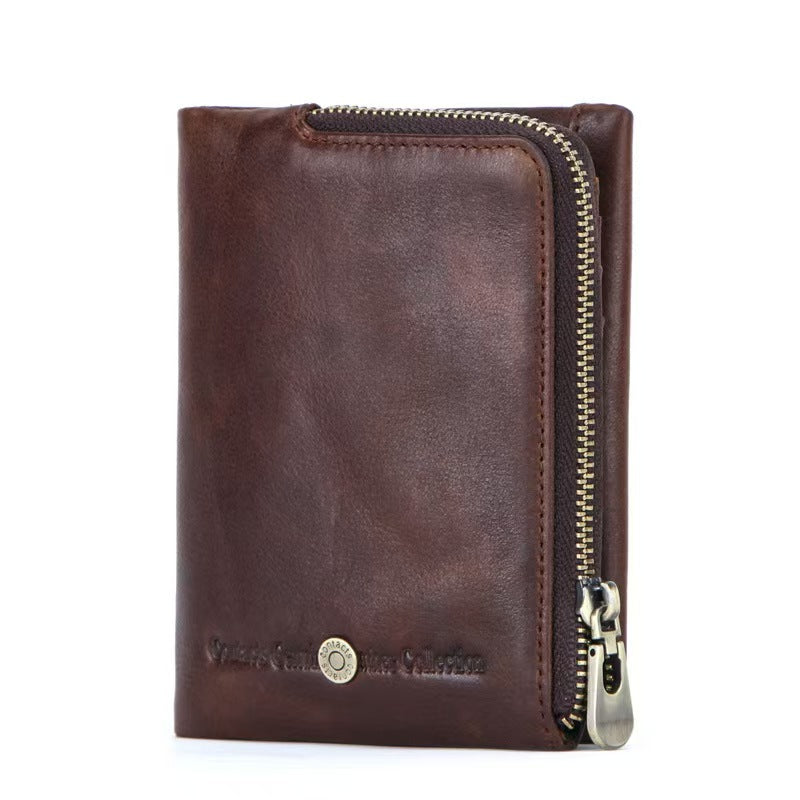 Men's trendy zipper wallet rfid wallet