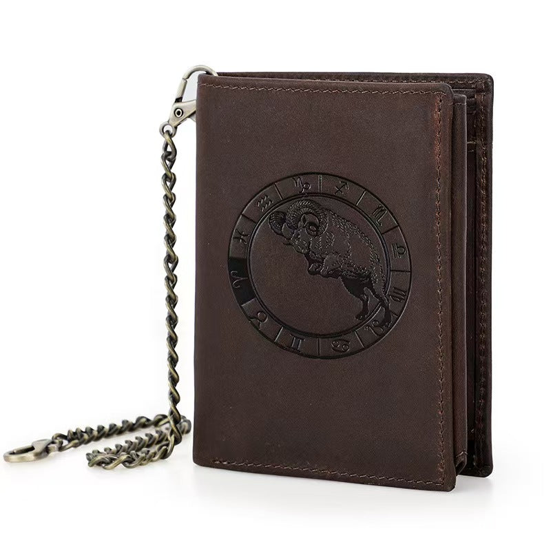 Vertical Zodiac Signs for Men rfid wallets