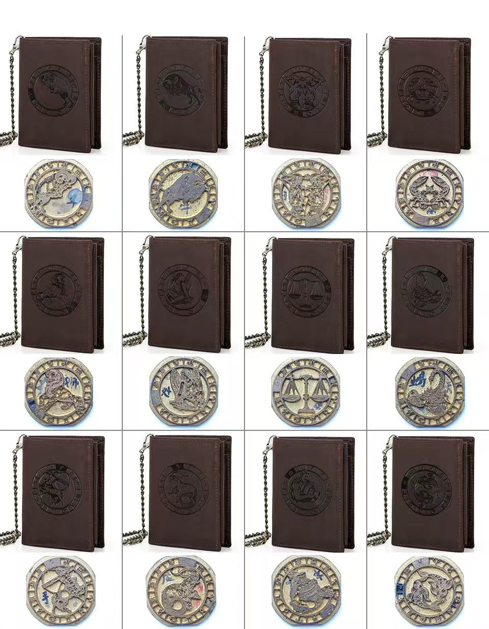 Vertical Zodiac Signs for Men rfid wallets