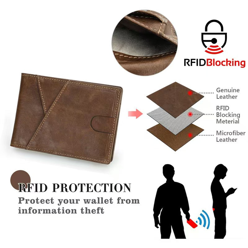 Multifunctional iron clip for men rfid protection wallet