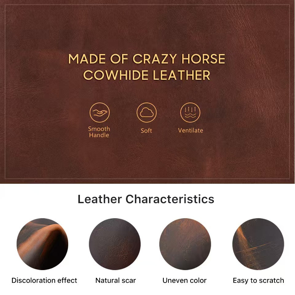 Crazy Horse Leather Men's leather briefcase