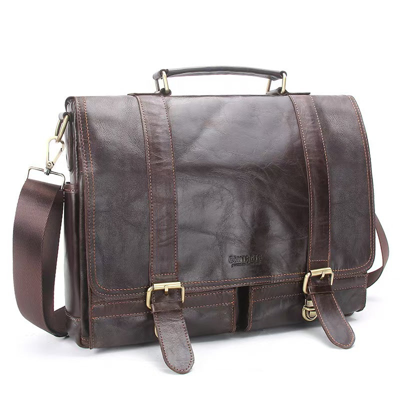 Men's casual laptop bag leather briefcases