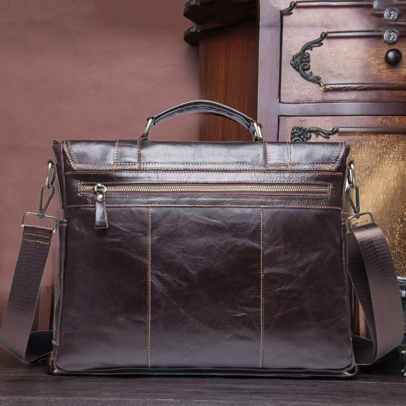 Men's casual laptop bag leather briefcases