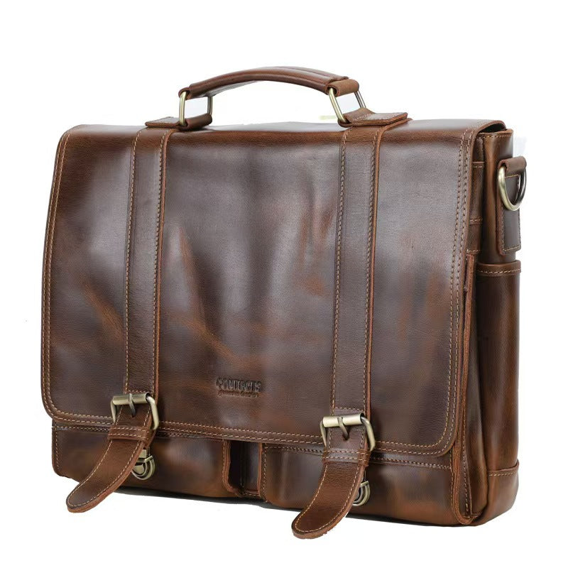 Men's casual laptop bag leather briefcases