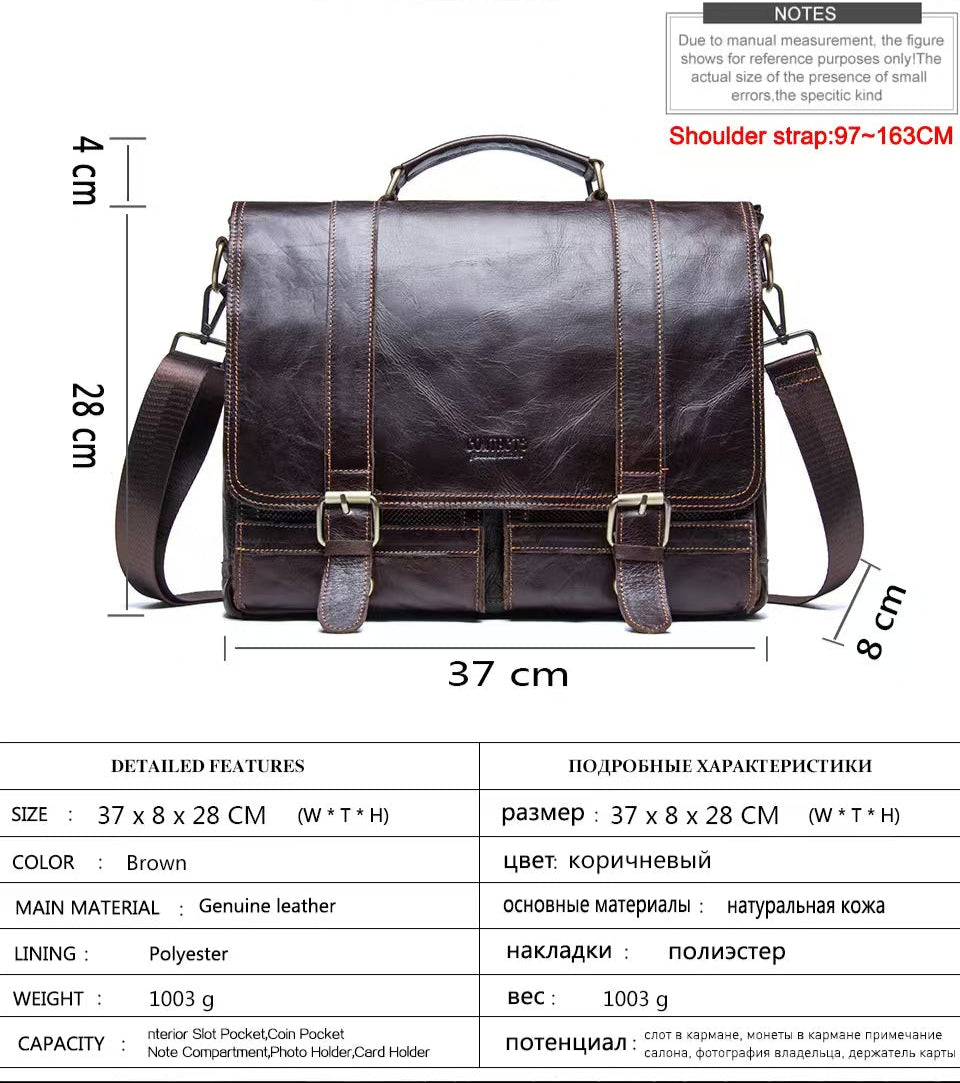 Men's casual laptop bag leather briefcases