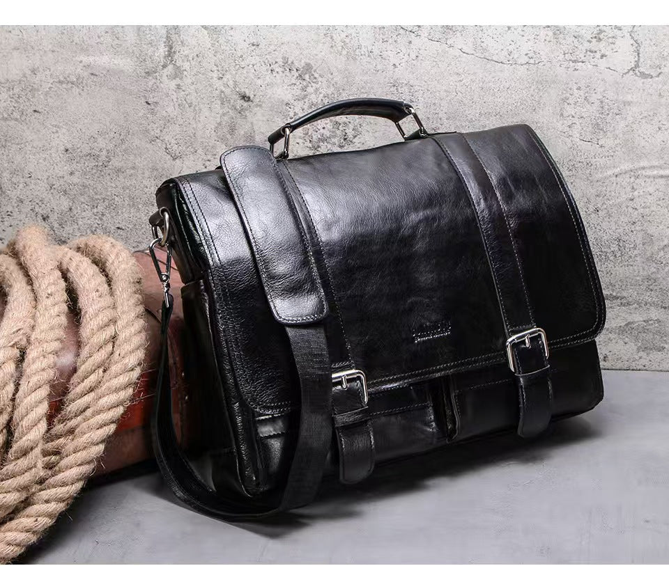 Men's casual laptop bag leather briefcases