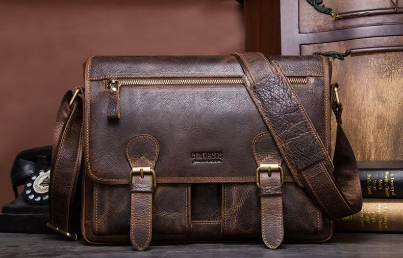 Men's casual laptop bag leather briefcases