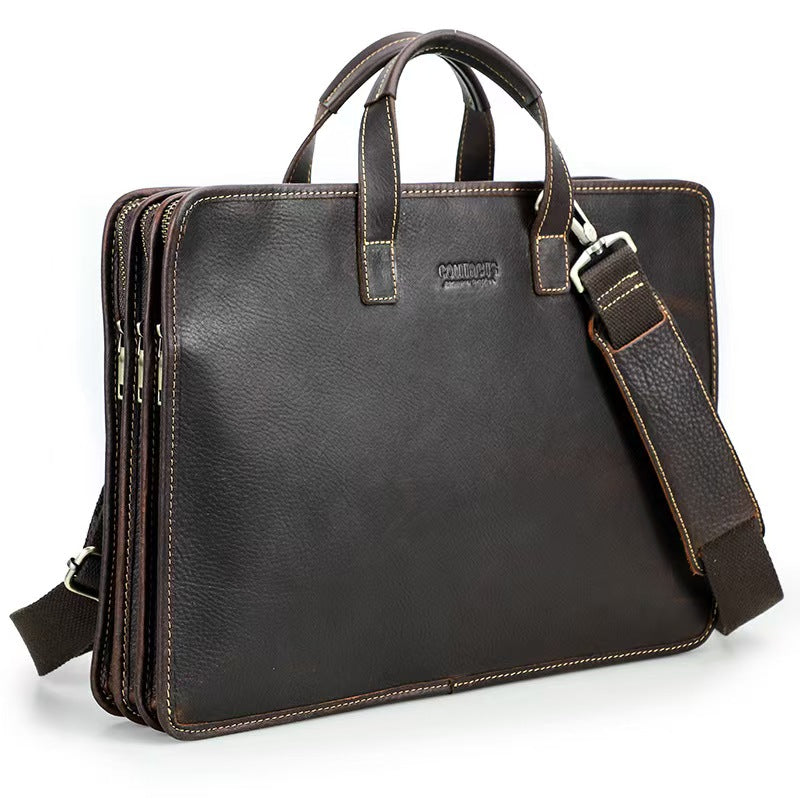 14.2 inch laptop bag leather briefcase for men