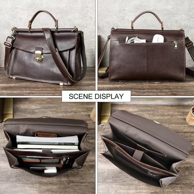 Italian Lambskin Laptop Bag mens briefcase