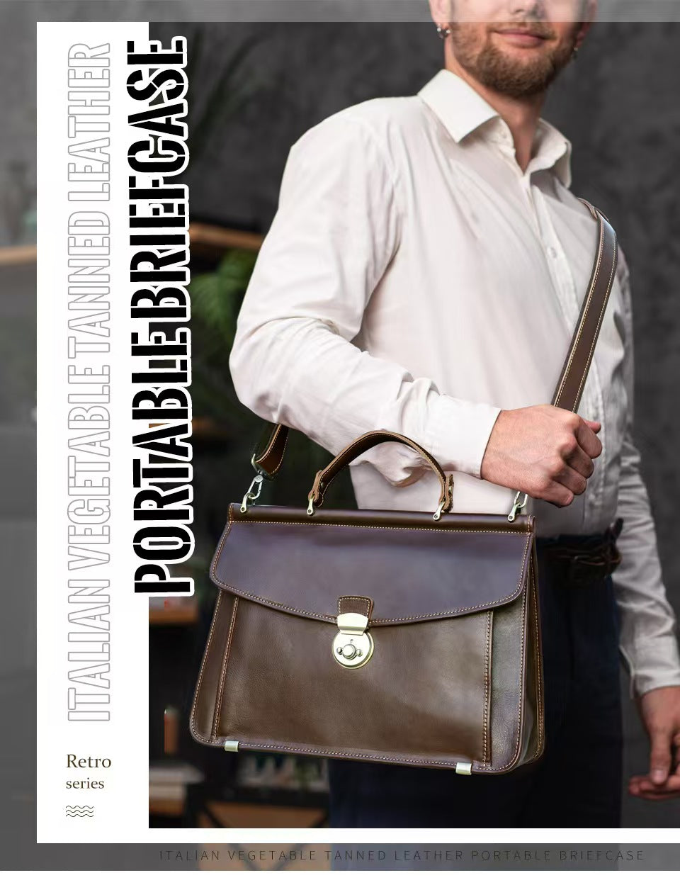 Italian Lambskin Laptop Bag mens briefcase