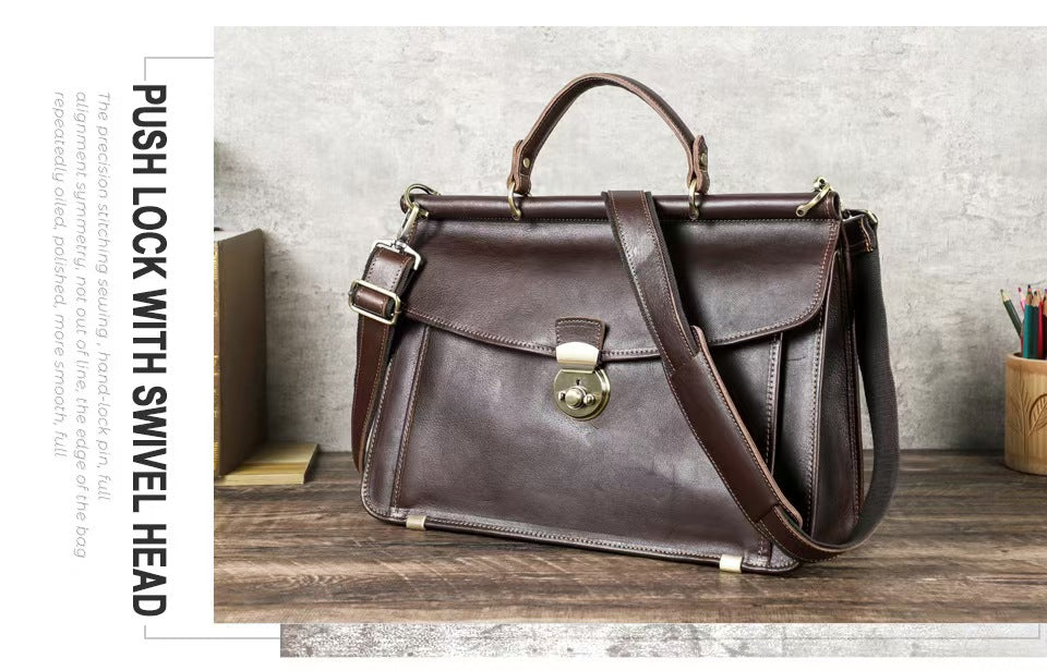 Italian Lambskin Laptop Bag mens briefcase