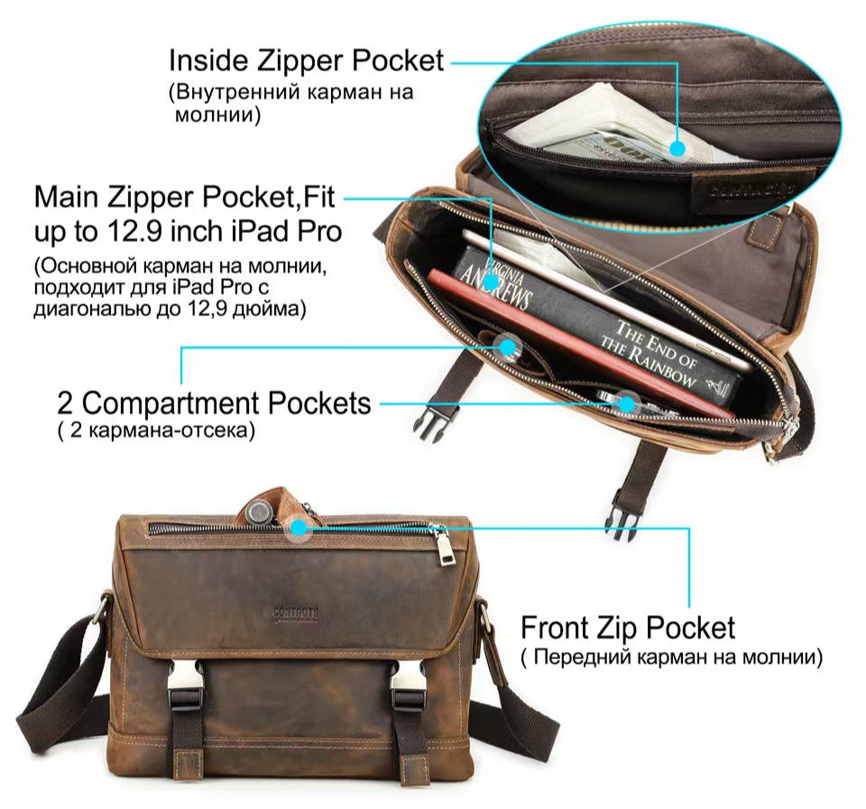 Crossbody laptop bag briefcase for men