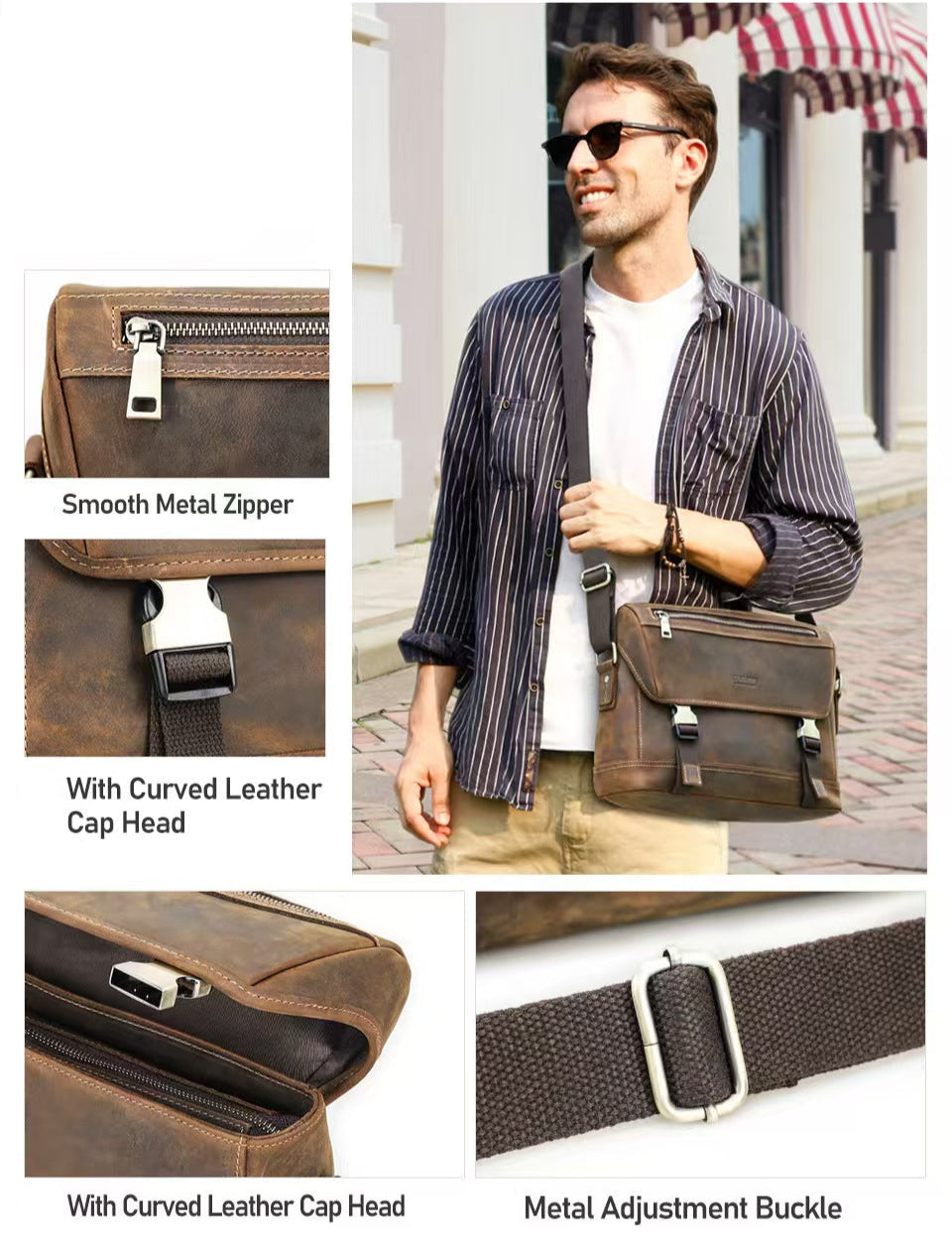 Crossbody laptop bag briefcase for men