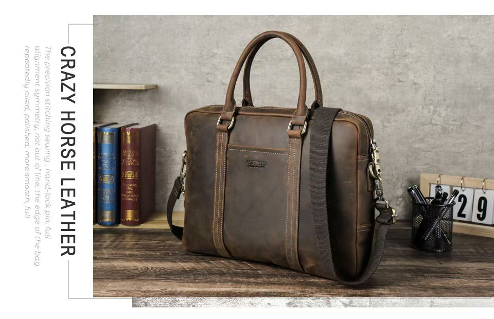 Multifunctional business bag laptop handbags leather