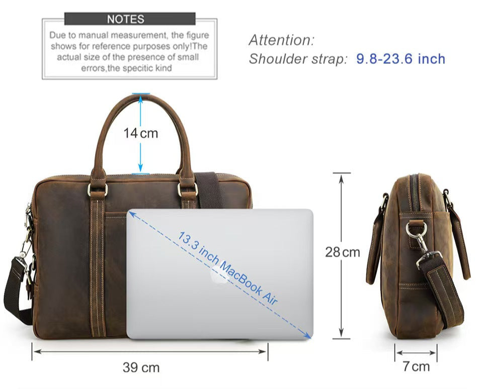 Multifunctional business bag laptop handbags leather