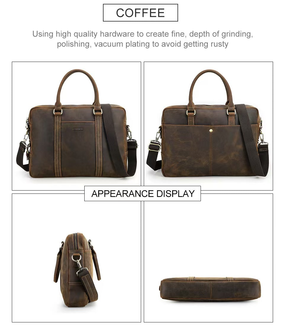 Multifunctional business bag laptop handbags leather