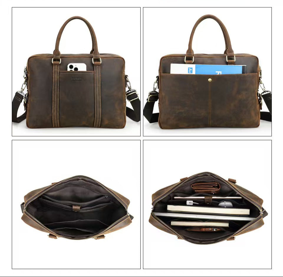 Multifunctional business bag laptop handbags leather