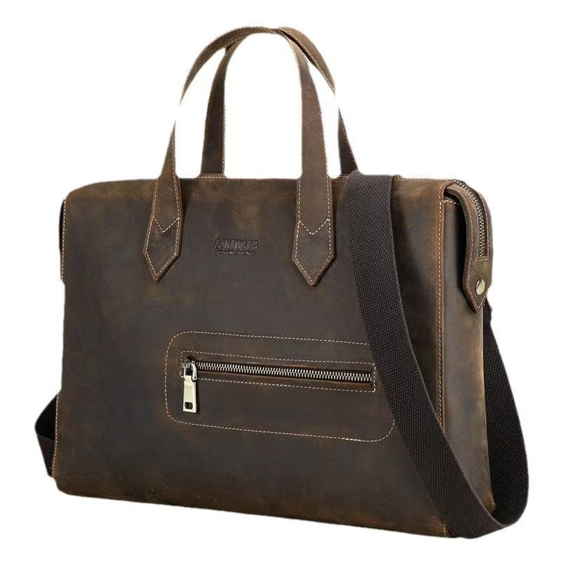 13.3 inch computer document bag leather briefcase