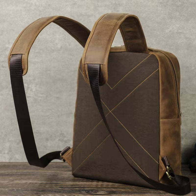 Men's Leather best laptop backpack for travel