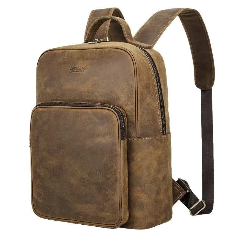 Men's Leather best laptop backpack for travel