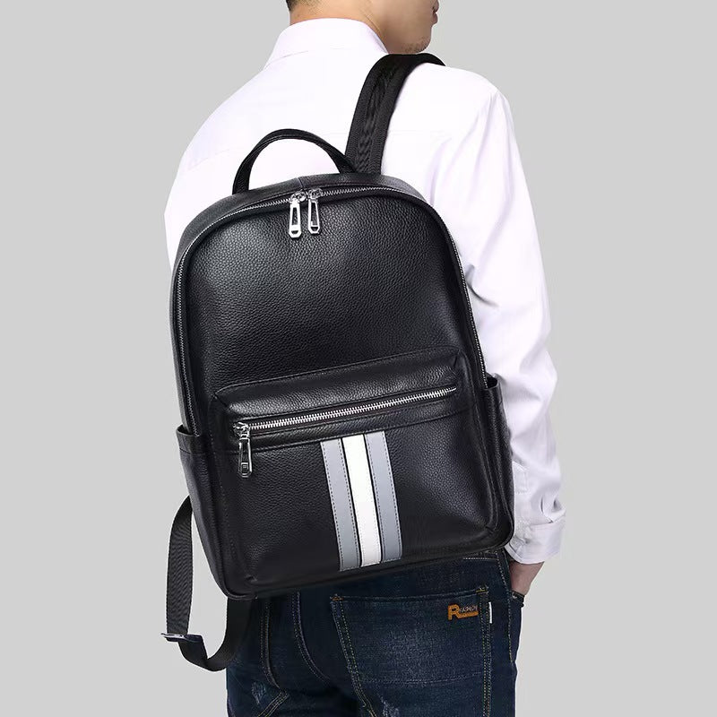 Business trip travel leather business laptop backpacks