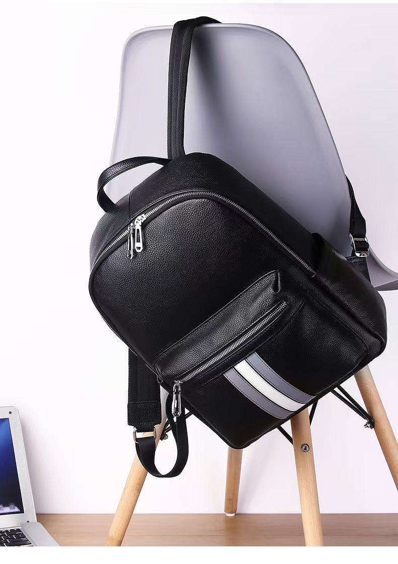 Business trip travel leather business laptop backpacks